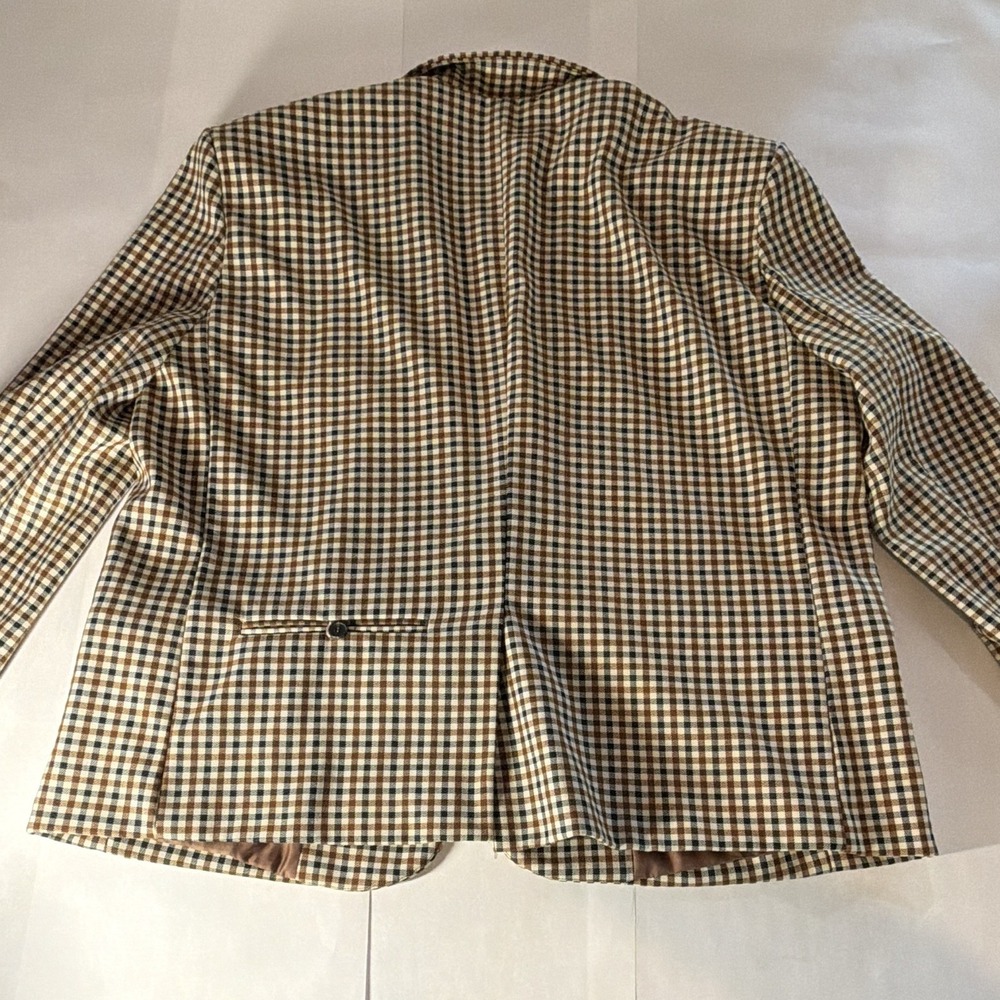Moon River Women's Check Double-Breasted Lined Blazer Brown Beige M - Picture 8 of 13